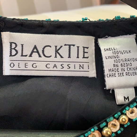 100% Silk SequinTop BlackTie Oleg Cassini Black Teal Purple Gold Sequins Beads - Picture 7 of 8
